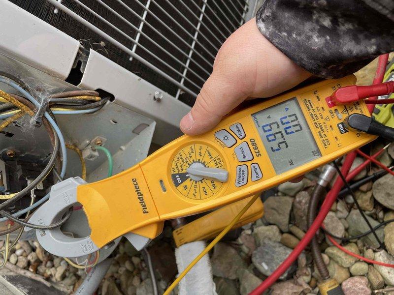 Completed comprehensive AC and minisplit maintenance as part of club membership visit. Performed electrical diagnostics using digital multimeter, verifying voltage readings at control panel and outdoor condenser unit. Tested system components including capacitor measurements and voltage supply to ensure proper operation. Inspected outdoor unit refrigerant lines, electrical connections, and condenser coil condition. All systems tested within normal operating parameters and membership plan renewed for continued service coverage.