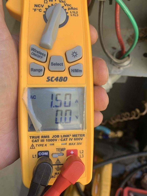 Completed cooling maintenance club visit on residential HVAC system. Accessed property via unlocked front door as arranged, with thermostat located in living room. Performed comprehensive system inspection and testing using Fieldpiece SC480 digital multimeter to verify electrical readings, which showed 15.0 amps draw with proper voltage parameters. Inspected blower assembly and squirrel cage fan wheel, noting normal operational wear with minor dust accumulation on blades and housing. Motor bearing assembly and brass components showed proper condition. All system components operating within manufacturer specifications at time of inspection.