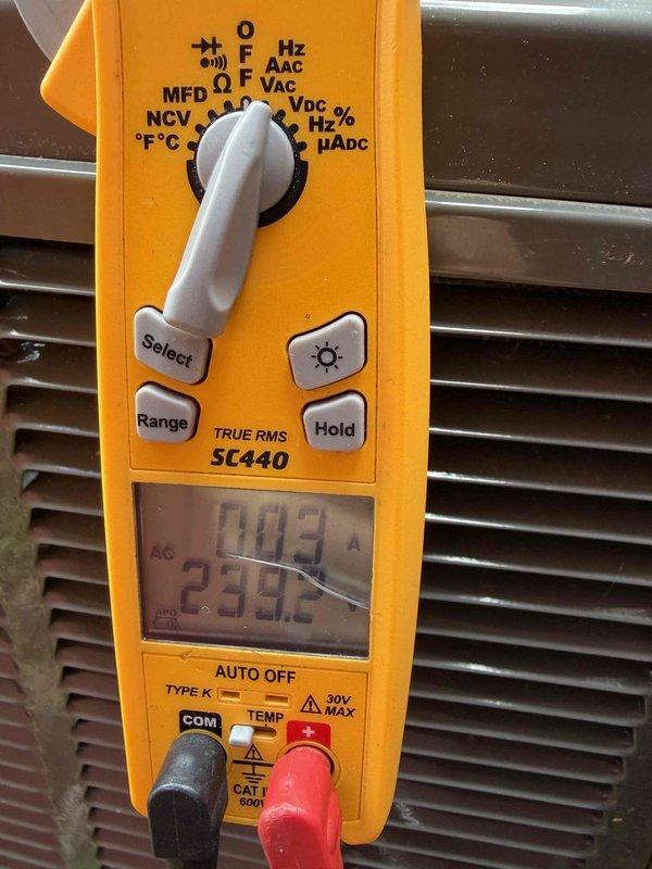 Completed cooling maintenance club visit for member with two systems experiencing insufficient heat to downstairs area. Performed comprehensive system diagnostics including inspection of control board and electrical measurements. Verified proper voltage readings at 239.2 VAC and monitored amperage draw showing 0.3A on system components. Examined thermostat control board displaying 72°F setpoint and confirmed all electrical connections and wiring harnesses were secure. Discussed ventilation concerns with homeowner regarding adding two additional supply vents to air handler to improve downstairs airflow and heat distribution.