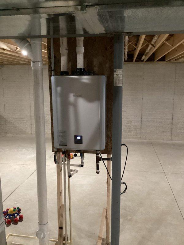 Completed six-month follow-up inspection on previously installed water softener system. Verified proper operation of tankless water heater and associated copper supply lines in basement installation. Inspected under-sink plumbing connections, water supply lines, and filtration system components to ensure all equipment is functioning correctly with no leaks or performance issues detected.