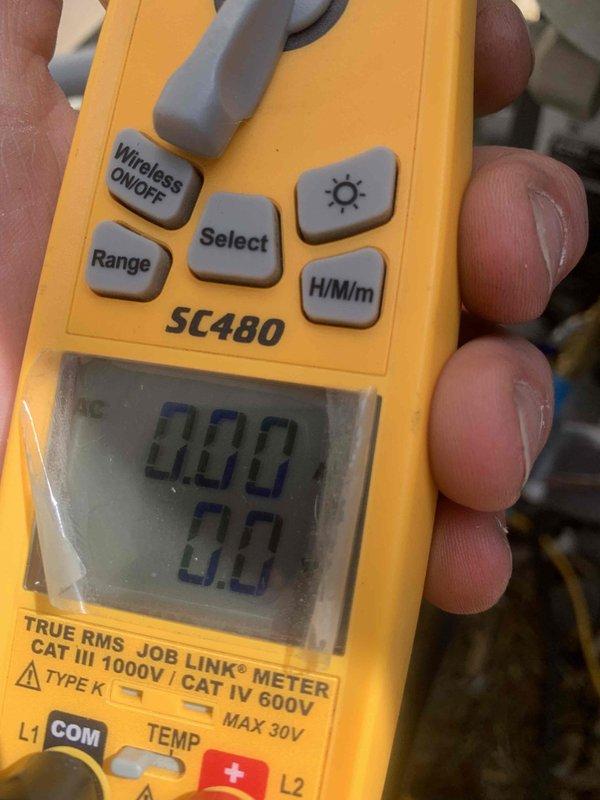 Completed comprehensive spring maintenance tune-up on 9-year-old air conditioning system. Performed standard diagnostic testing using digital multimeter to verify electrical parameters and system performance, including voltage readings and temperature measurements across critical components. All readings were within manufacturer specifications, and system is operating efficiently for the cooling season.