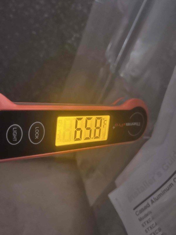 Completed club membership maintenance visit on residential HVAC system. Performed comprehensive system diagnostics using refrigerant manifold gauge, recording operating pressures of 116.7 PSI on low side and 203.5 PSI on high side with supply air temperature measuring 65.8°F. Provided customer with current warranty status information for their equipment as requested.