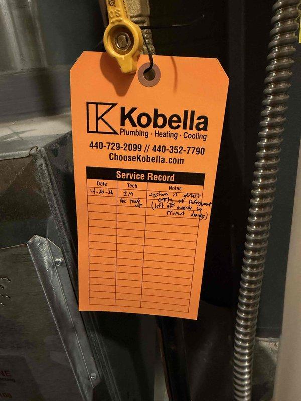 Completed cooling maintenance club visit on air handler system. Performed comprehensive system inspection, recorded temperature readings of 90.54°F using calibrated digital multimeter, and documented service details on equipment tag. All maintenance procedures completed per manufacturer specifications, system operating within normal parameters.