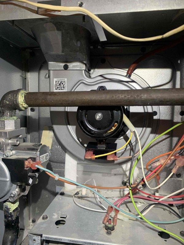 Responded to no-heat call on 9-year-old furnace where thermostat displayed "Heat On" but unit failed to ignite. Upon inspection, discovered loose wire connection at thermostat terminal block affecting the W (heat call) wire, preventing proper signal transmission to the furnace control board. Verified all thermostat wiring connections, re-secured terminals to manufacturer specifications, and tested system operation through multiple heating cycles. Furnace now ignites properly and responds correctly to thermostat heat calls.