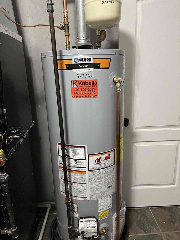 Responded to no hot water complaint on 50-gallon natural draft gas water heater, approximately 3-4 years old. Diagnosed failed heating element and replaced with new component. Verified proper operation of gas control valve, thermocouple, and pilot assembly. Tested hot water delivery at fixtures throughout home and confirmed full restoration of service. Inspected expansion tank pressure rating and plumbing connections, all found secure and functioning properly.