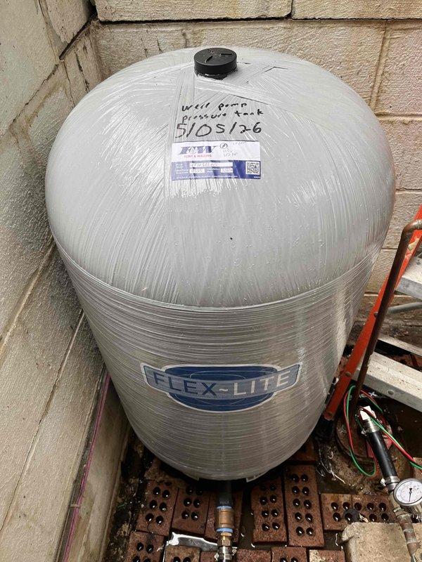 Completed return and installation of 1/2 HP well pump system with pressure tank assembly. System was installed in below-floor utility compartment with proper electrical connections, pressure gauge monitoring, and Flex-Lite pressure tank integration. All components tested and operational upon completion.