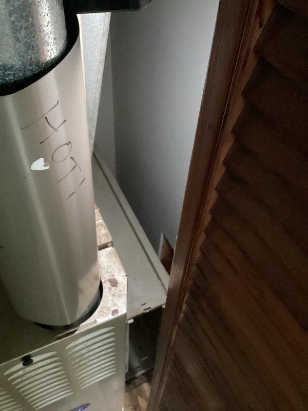 Provided estimate for installation of filter rack assembly to existing residential HVAC system located in utility closet. Customer requested quote to add proper filtration access point to furnace unit for improved air quality and easier maintenance accessibility.