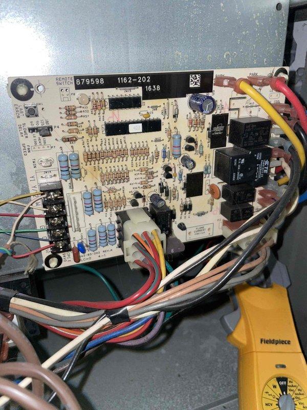 Performed diagnostic inspection of air conditioning system following recent flood event to assess potential water damage. Using digital multimeter, tested electrical components and control board for proper voltage readings and functionality. All electrical connections, control board circuitry, and system components were evaluated and found to be operating within normal parameters with no flood-related damage detected.