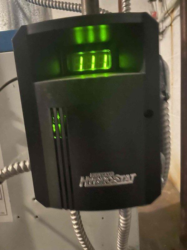 Responded to service call for boiler circulator pump producing banging noise. Upon inspection, confirmed pump was approximately 10 years old and generating excessive noise during operation, indicating bearing failure or cavitation issues. Documented system conditions including current operating pressure and control settings for service records.