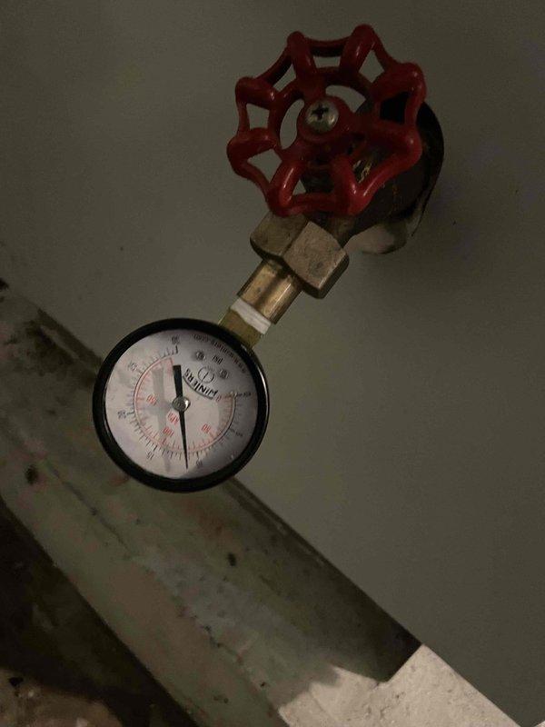 Responded to service call for boiler circulator pump producing banging noise. Upon inspection, confirmed pump was approximately 10 years old and generating excessive noise during operation, indicating bearing failure or cavitation issues. Documented system conditions including current operating pressure and control settings for service records.