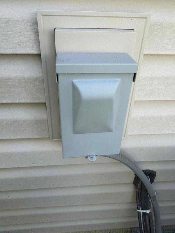 Responded to service call regarding potential compressor failure diagnosed by another contractor. Upon arrival, performed visual inspection of outdoor condensing unit and electrical components. Documented existing electrical panel configuration showing Eaton circuit breakers with proper amperage ratings and GFCI protection in place. Photographed exterior meter box and electrical service entrance to assess system accessibility and verify power supply integrity. Advised customer that compressor warranty status needs verification before proceeding with repairs, as unit may be covered under manufacturer warranty program.