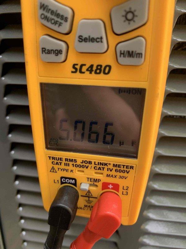 Completed prepaid cooling maintenance visit on air handler system. Performed temperature diagnostics using digital multimeter, recording supply air temperature of 50.66°F and verified electrical current draw of 0.69A with 0.0V at time of measurement. Conducted standard club maintenance inspection with photo documentation of system performance and electrical measurements to confirm proper operation of cooling equipment.