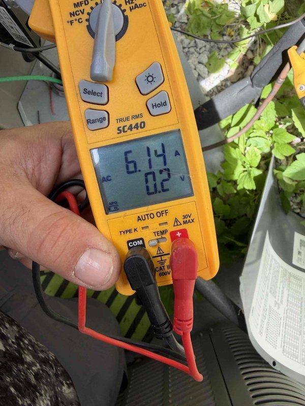 Completed routine cooling maintenance member visit on air handler system. Performed standard diagnostic checks including electrical testing with multimeter, recording voltage readings and capacitor measurements to verify proper system operation. Inspected condensate drain assembly and P-trap configuration to ensure proper drainage and prevent water backup issues.