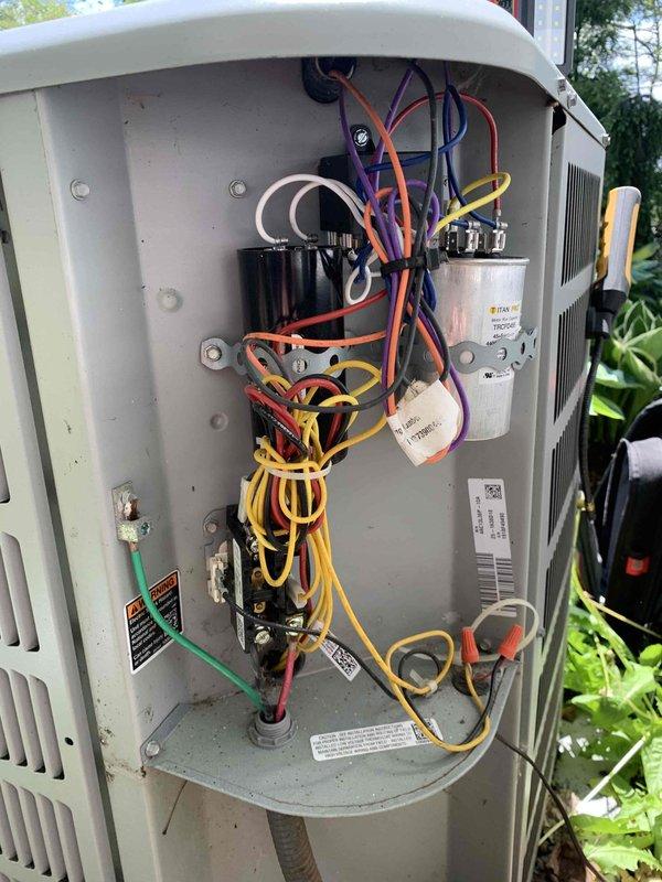 Completed cooling maintenance as part of club membership plan renewal. Performed comprehensive system inspection of outdoor condensing unit, including examination of electrical components, capacitors, contactors, and wiring connections. Inspected dual Edison ECNR30 fuses in holder assembly, noting oxidized copper wire connections that were documented for monitoring. Verified proper operation of dual-run capacitor and contactor assembly. All electrical connections, terminal blocks, and safety devices were visually inspected and found functional. Unit operational upon completion of maintenance visit.