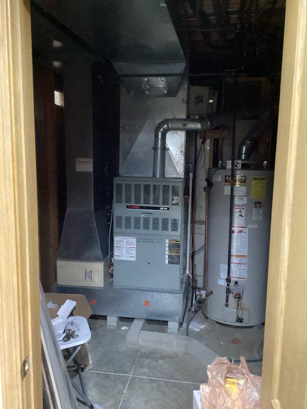 Evaluated existing HVAC system in basement mechanical room for replacement options. Assessed current furnace unit, ductwork configuration, and overall system layout to provide comprehensive replacement estimate. Documented equipment conditions and spatial constraints for proper sizing and installation planning of new system.