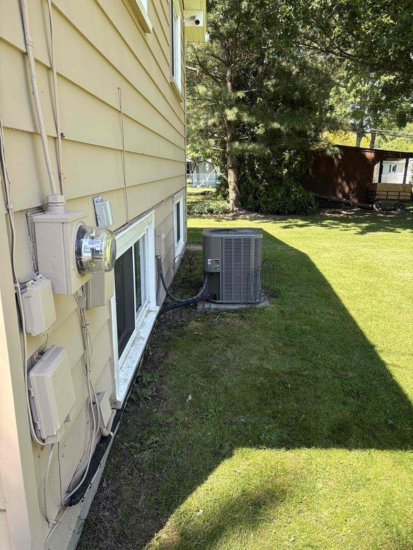 Disconnected residential air conditioning system to allow for waterproofing work on the air handler area. Upon completion of waterproofing, reconnected the AC unit and verified proper electrical connections at the 100-amp service panel to ensure safe system operation.
