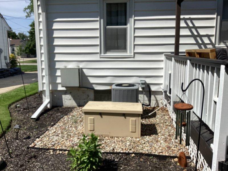 Performed comprehensive assessment of existing HVAC system experiencing refrigerant leak and mechanical rattling as reported by previous contractor. Evaluated outdoor condensing unit and indoor air handler to determine system condition and provided complete replacement options for both components. Documented current equipment installation in side yard location and basement-mounted air handler configuration to prepare accurate replacement proposal.