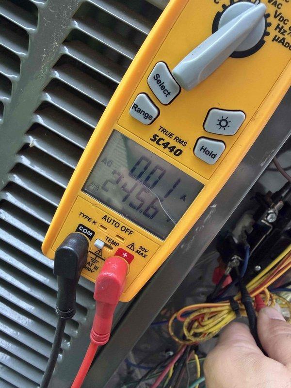Responded to no cooling call on residential air conditioning system with air handler located in attic. Upon arrival, performed electrical diagnostics using digital multimeter to test voltage and amperage at various system components. Identified electrical issue preventing unit operation, verified proper readings after troubleshooting, and restored cooling function to system.