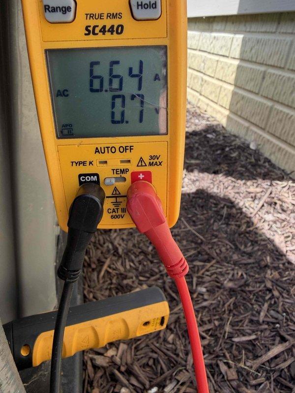 Completed routine A/C tune-up on 2-year-old air conditioning system operating properly with no reported issues. Performed comprehensive electrical diagnostics using digital multimeter to verify voltage and amperage readings at outdoor unit control board and compressor circuit. All electrical measurements within manufacturer specifications. Inspected wire connections, terminals, and control components for proper operation and secure mounting. System tested and confirmed functioning correctly upon completion of preventive maintenance service.