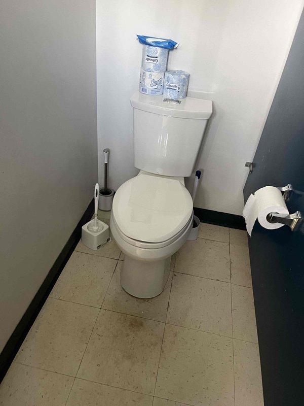 Responded to reported leaking conditions affecting both sink and toilet in the same bathroom. Upon arrival, found toilet already shut off at the supply valve. Conducted visual inspection of the toilet assembly and surrounding water supply lines. Observed concerning condition of existing water supply lines that may require further attention. Due to the extent of potential issues and the shut-off status of the fixture, recommended complete toilet replacement rather than attempting repairs to avoid cascading complications. Documented existing conditions with photographs for assessment and future reference regarding both the toilet fixture and questionable water line connections.