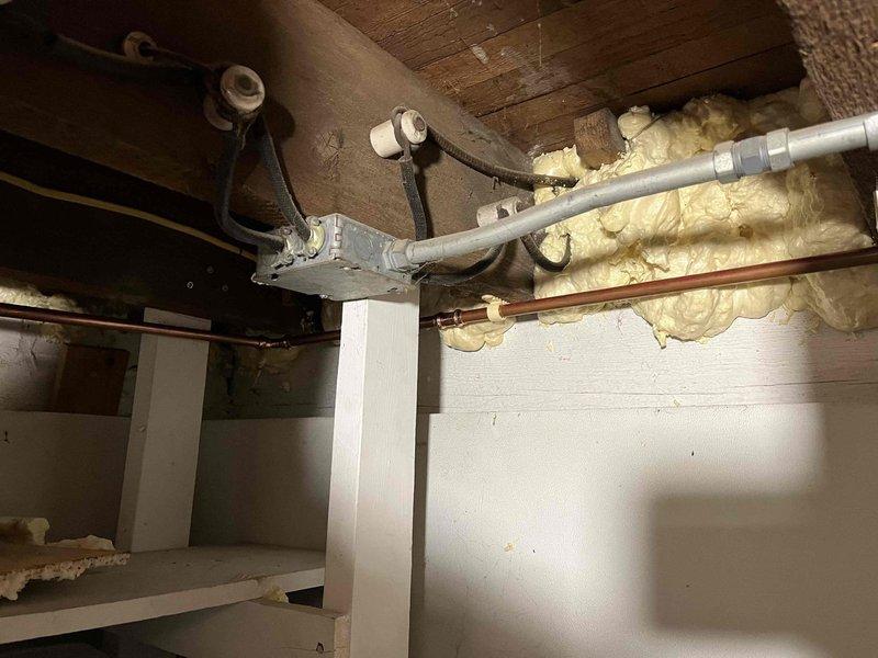 Completed return visit for hose bib installation on northwest side of residence. Installed new copper supply line in crawl space, properly secured piping to wooden joists with appropriate hangers and brackets, and ensured proper insulation clearance around new plumbing penetrations. Verified water flow and tested new hose bib for leaks upon completion.