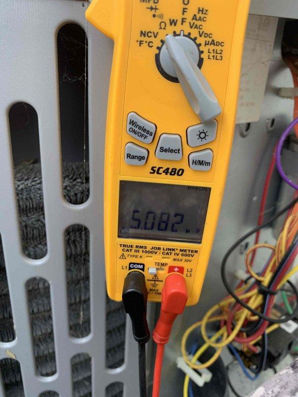 Completed cooling maintenance club visit on air handler system. Performed comprehensive system inspection including electrical diagnostics with multimeter, recording voltage reading of 508.2V, and accessed mechanical chase to inspect refrigerant lines, condensate piping, and associated plumbing connections. All components found operating within normal parameters and system ready for continued service.