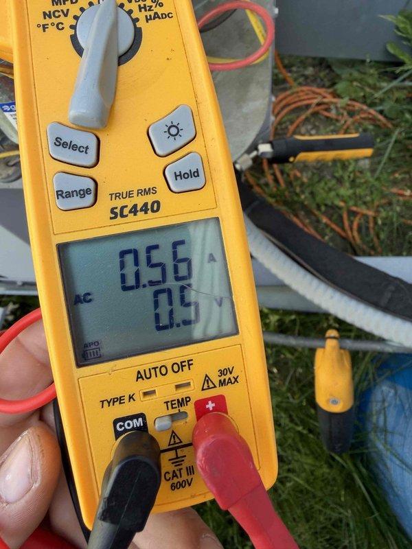 Completed comprehensive pre-season AC tune-up on 16-year-old cooling system as part of routine maintenance plan. Performed full system inspection including filter examination and replacement, verified proper airflow through air handler unit, and conducted electrical diagnostics on outdoor condensing unit using digital multimeter to measure voltage and amperage readings. All components tested within normal operating parameters, system prepared for upcoming summer cooling season.