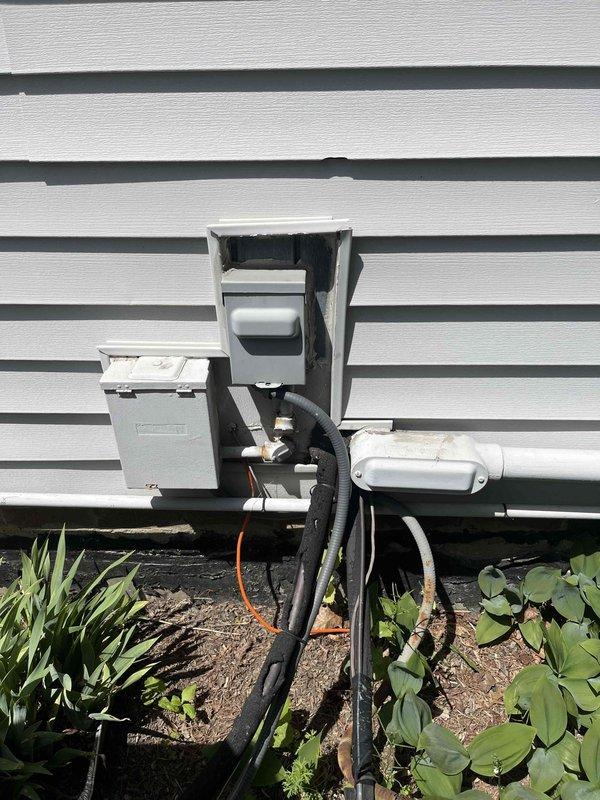 Diagnosed R22 heat pump system with grounded compressor and insufficient cooling performance. Upon inspection, confirmed compressor failure and evaluated overall system condition including reduced airflow concerns. Due to age of equipment, obsolete R22 refrigerant, and cost of repairs, provided estimate for complete heat pump replacement system. Documented existing electrical service panel and exterior disconnect for replacement equipment specifications.