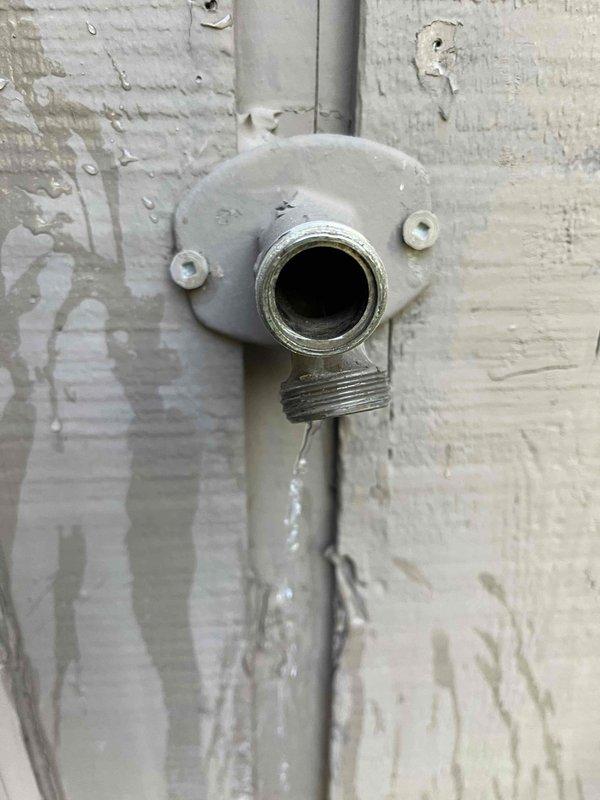 Responded to service call for leaking exterior hose bib. Upon inspection, identified failed packing nut or washer assembly causing water seepage from the spigot stem. Repaired or replaced defective components to restore proper seal and eliminate active leak, ensuring fixture operates without water loss.