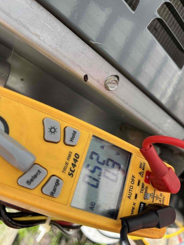 Completed cooling maintenance on air handler unit as part of preventative maintenance membership visit. Performed electrical diagnostics using digital multimeter, recording voltage reading of 10.37 volts at system component. Conducted amperage draw calculations to verify proper motor operation and system efficiency. All measurements fell within manufacturer specifications. Inspected ductwork connections, condenser coils, and electrical connections. System operating properly with no deficiencies noted at time of service.