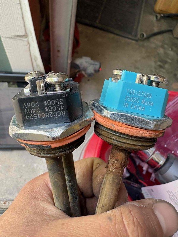 Responded to service call for 50-gallon water heater not maintaining adequate hot water temperature, unit approximately 8 months old. Performed diagnostic testing using electronic measurement equipment to assess system performance and temperature output. Identified failed thermal switch component as root cause of insufficient heating. Removed defective thermal switch and installed replacement part, comparing old and new components to verify proper specifications. Tested system operation following repair to confirm water heater restored to proper heating capacity and temperature maintenance.
