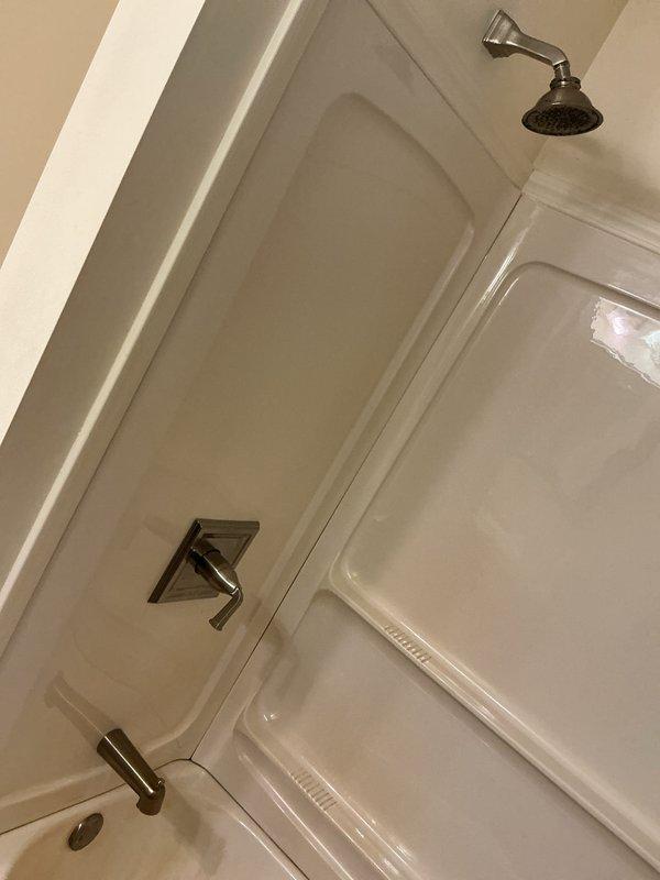 Completed plumbing membership maintenance visit and replaced the water filter as requested. Inspected bathroom plumbing fixtures including vanity faucet, shower valve assembly, and tub spout, confirming all components are functioning properly with no visible leaks or operational issues.