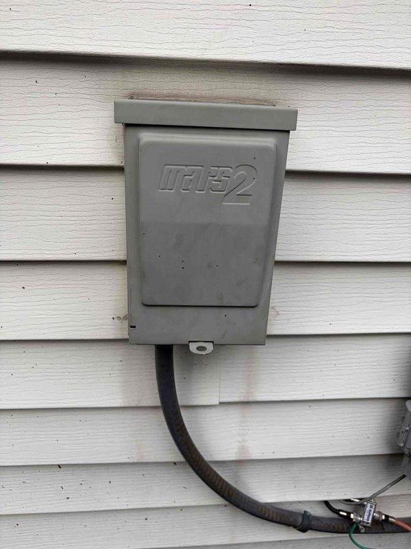 Responded to service call for thermostat displaying error code 114 and continuous blower operation even when system was switched off at furnace disconnect. Upon inspection, located failed fuses in exterior disconnect box. Replaced defective fuses with new Buss-Tron fuses, restoring proper system operation and resolving thermostat error code.