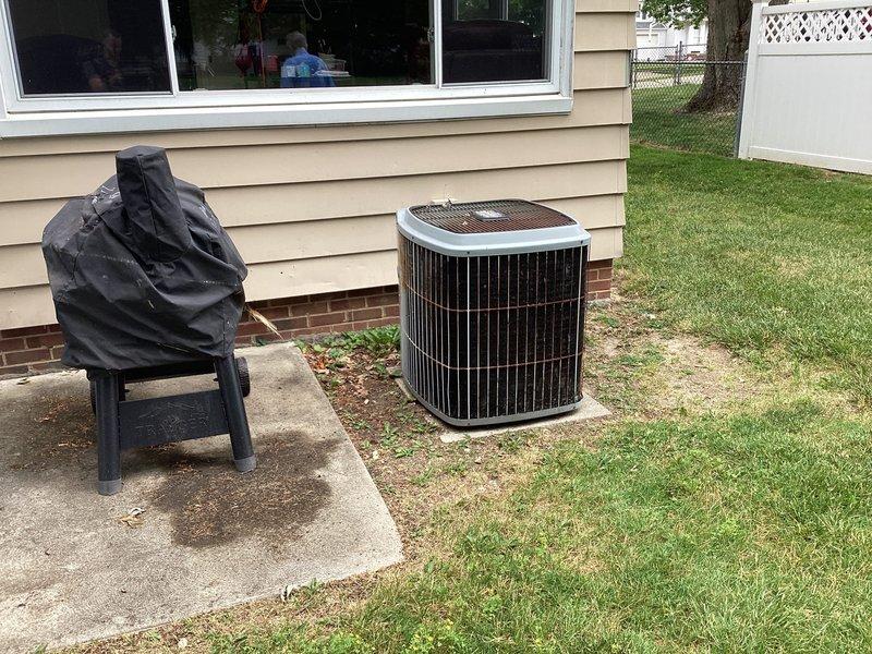 Conducted comprehensive HVAC system evaluation for complete replacement of 31-year-old furnace and failed air conditioning unit. Assessed existing outdoor condensing unit and indoor air handler components, documented current system configuration, and provided detailed equipment replacement recommendations for both heating and cooling systems.