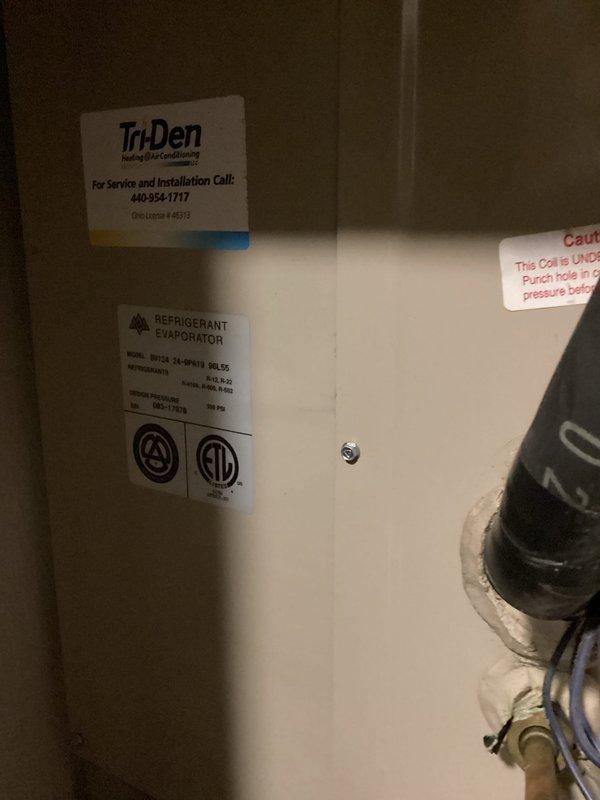 Responded to service call for HVAC system blowing lukewarm air. Conducted assessment of existing residential heating and cooling equipment, including furnace and evaporator coil located in mechanical closet. Evaluated system performance and determined unit required replacement rather than repair. Provided customer with replacement options and specifications for new equipment installation to restore proper cooling capacity and system efficiency.