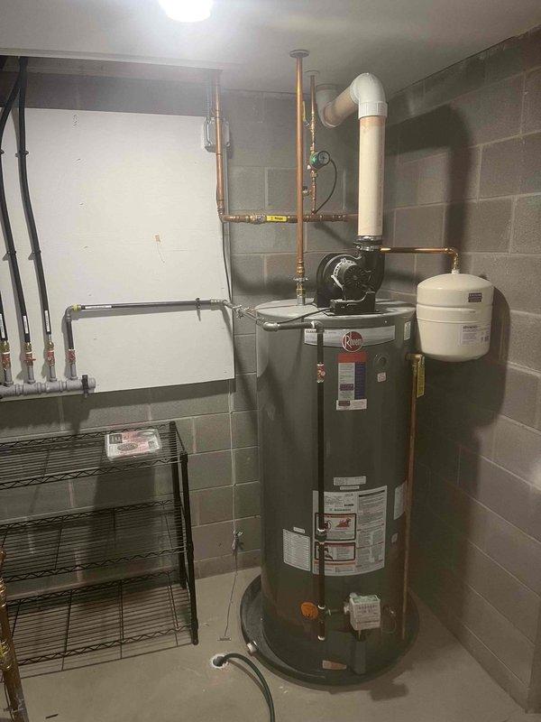 Responded to a no hot water call involving a Rheem power-vent water heater displaying an ignition lockout error. Upon inspection, diagnosed the ignition failure issue and successfully reset the system after verifying proper gas supply, venting configuration, and electrical connections. Confirmed water heater returned to normal operation with proper ignition sequence and hot water delivery restored to the residence.