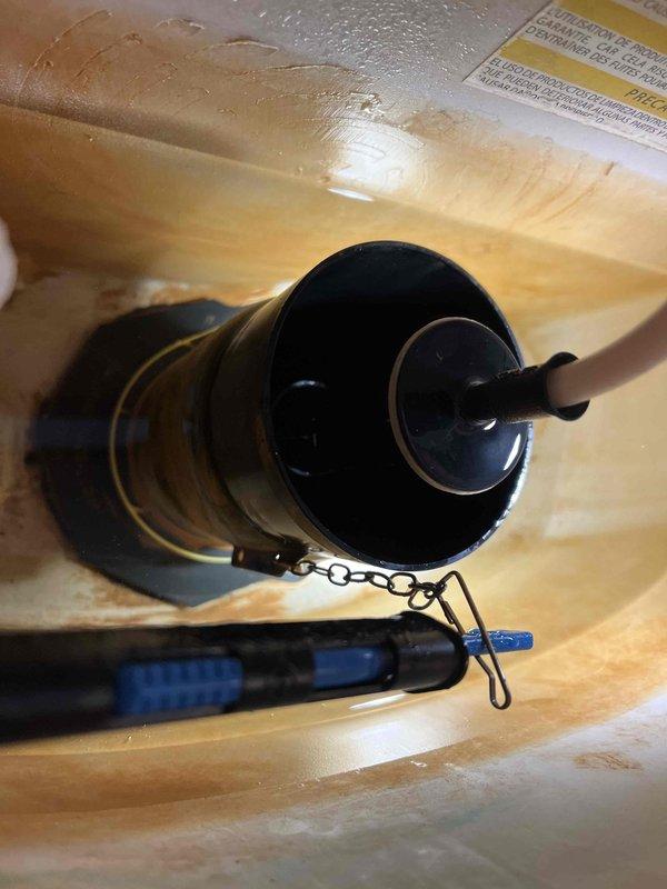 Responded to a running toilet caused by a leaking flush valve gasket. Performed complete toilet rebuild, replacing the flush valve assembly and flapper mechanism. Tested system operation and confirmed proper functionality with no leaks detected.