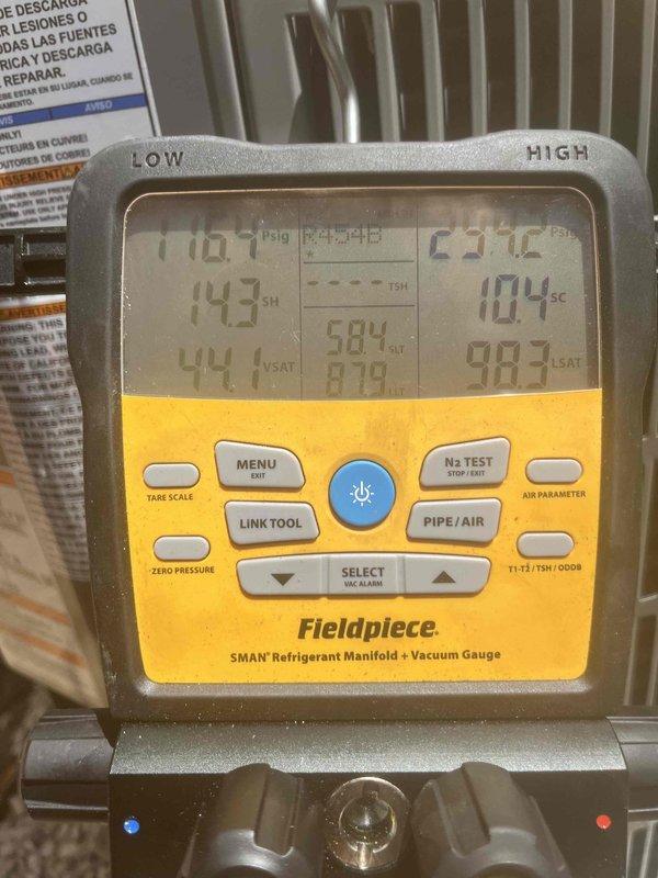Completed air conditioning installation as scheduled. Performed system startup, charged refrigerant to manufacturer specifications, and verified proper operating pressures and temperatures using digital manifold gauges. All electrical connections, condensate drainage, and refrigerant lines tested and confirmed operational. System running efficiently with no issues detected.