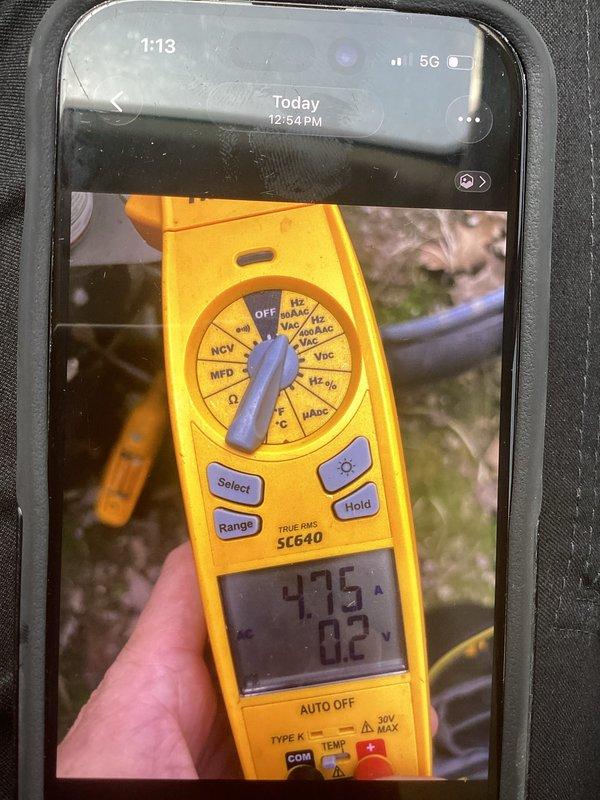 Completed prepaid cooling maintenance visit on air handler unit. Performed visual inspection of evaporator coil condition and documented system readings using digital multimeter to verify proper electrical operation and capacitor performance within manufacturer specifications.