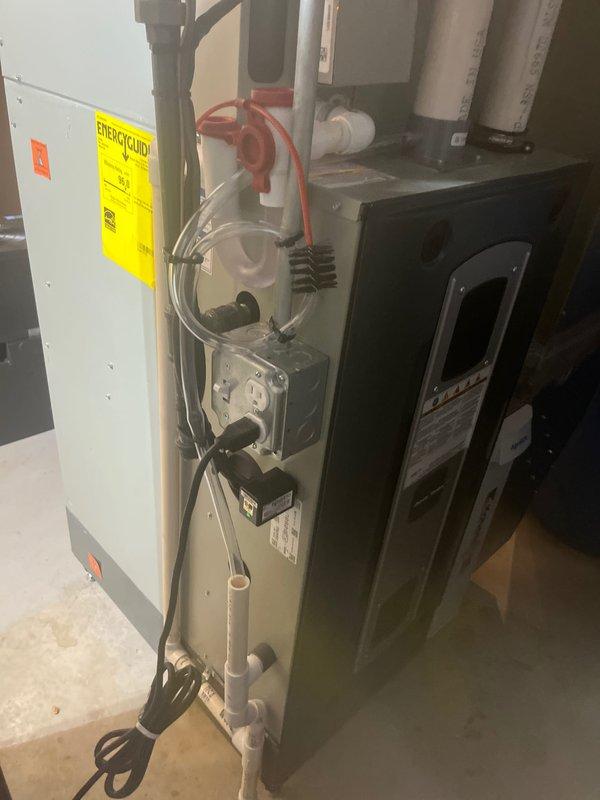 Completed full HVAC system installation including new furnace/air handler unit with associated electrical connections, condensate pump, and PVC drainage piping. Installed EnergUard electrical panel, verified proper leveling of equipment, and ensured all mechanical and electrical connections meet code requirements for safe operation.