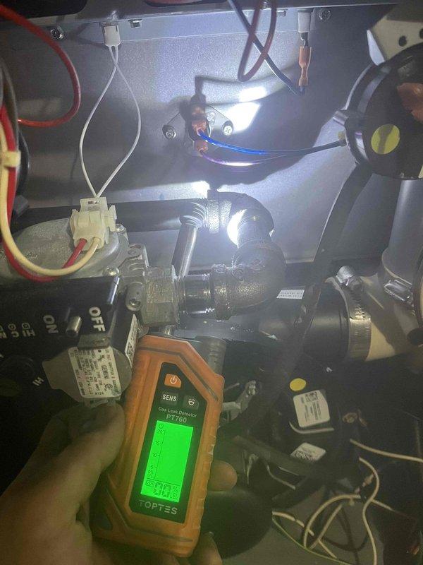 Completed repipe of gas line from shutoff to furnace air handler. Removed existing deteriorated gas piping and installed new gas line with proper fittings and connections to ensure safe fuel delivery to heating equipment. Performed pressure testing and leak detection on all new connections to verify system integrity and compliance with safety standards.