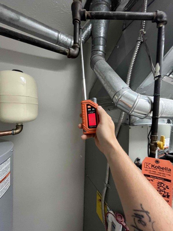 Performed comprehensive plumbing membership inspection at mechanical room, utilizing digital humidity meter to assess environmental conditions and monitor for potential moisture-related issues. Readings indicated 66% relative humidity at 77°F, which falls within acceptable parameters for equipment operation. Inspected HVAC ductwork, gas lines, water piping, expansion tank, and associated connections for proper operation, leaks, and structural integrity, with all components found to be functioning as designed.