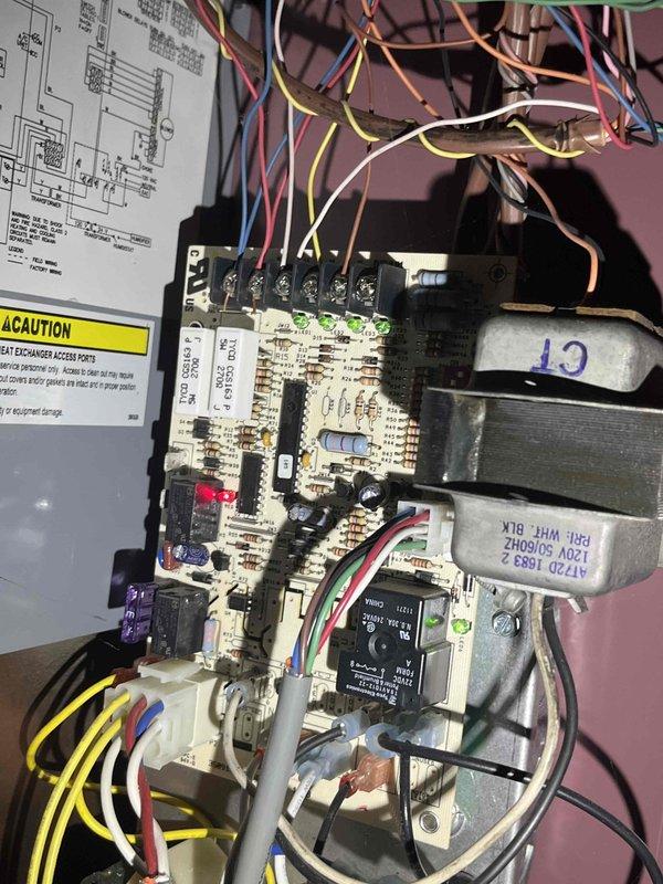 Responded to service call for 15-year-old heat pump experiencing excessive noise during operation. Performed comprehensive system inspection and routine maintenance service. Examined blower motor assembly and fan components for potential damage or loose hardware as suspected cause of noise complaint. Inspected control board, electrical connections, and wiring harness for proper operation and secure terminations. Verified motor mounting brackets and fasteners were properly secured. Completed full system evaluation and maintenance procedures to address noise concerns and ensure continued operation of aging unit.