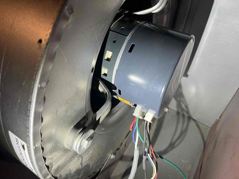 Responded to service call for 15-year-old heat pump experiencing excessive noise during operation. Performed comprehensive system inspection and routine maintenance service. Examined blower motor assembly and fan components for potential damage or loose hardware as suspected cause of noise complaint. Inspected control board, electrical connections, and wiring harness for proper operation and secure terminations. Verified motor mounting brackets and fasteners were properly secured. Completed full system evaluation and maintenance procedures to address noise concerns and ensure continued operation of aging unit.
