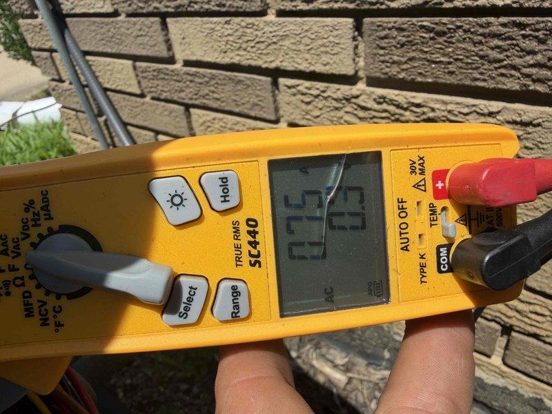 Completed cooling maintenance club visit on air handler system. Performed electrical diagnostics using digital multimeter to verify proper voltage and amperage readings at unit. Inspected and evaluated pleated air filter condition using field measurement tools. All components checked and system operating within normal parameters per manufacturer specifications.