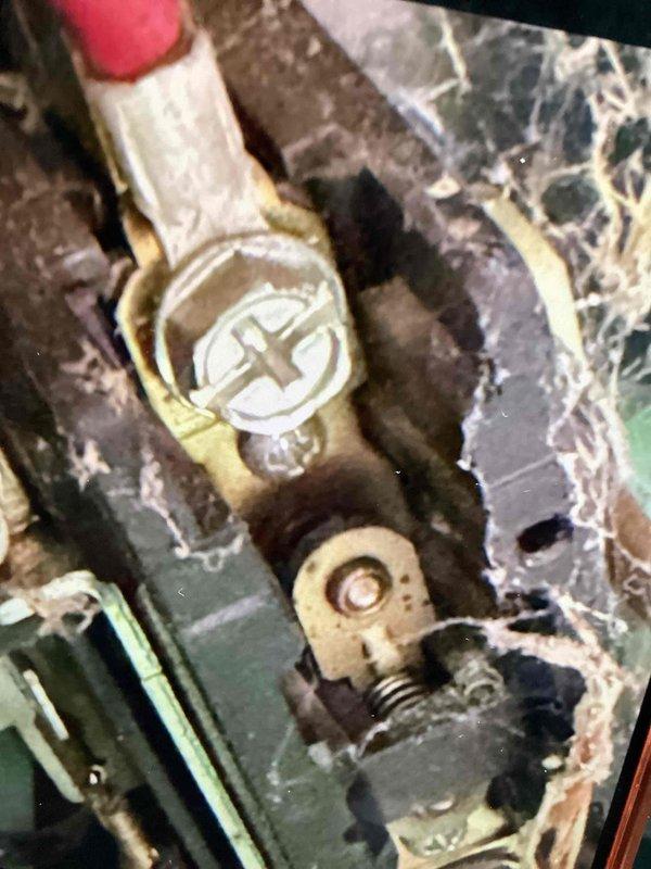 Responded to service call for air conditioning unit running constantly with concern of low R-22 refrigerant. Upon inspection, discovered severely deteriorated condition of refrigerant line connections and service ports showing extensive corrosion and degraded insulation material. The brass service valves and fittings exhibited significant oxidation and age-related wear. Documented existing conditions with photos showing compromised connection points and failing insulation on refrigerant lines, which would require immediate attention to prevent refrigerant loss and maintain system integrity.