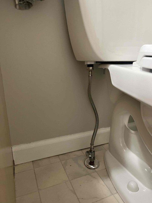 Completed follow-up service to update fixture shut-off valves, repair gas leak, and repair exterior hose bib. Installed new chrome-plated angle stop valve at toilet supply line with braided stainless steel flex connector, ensuring proper water flow and leak-free operation. All plumbing fixtures tested and verified operational upon completion.