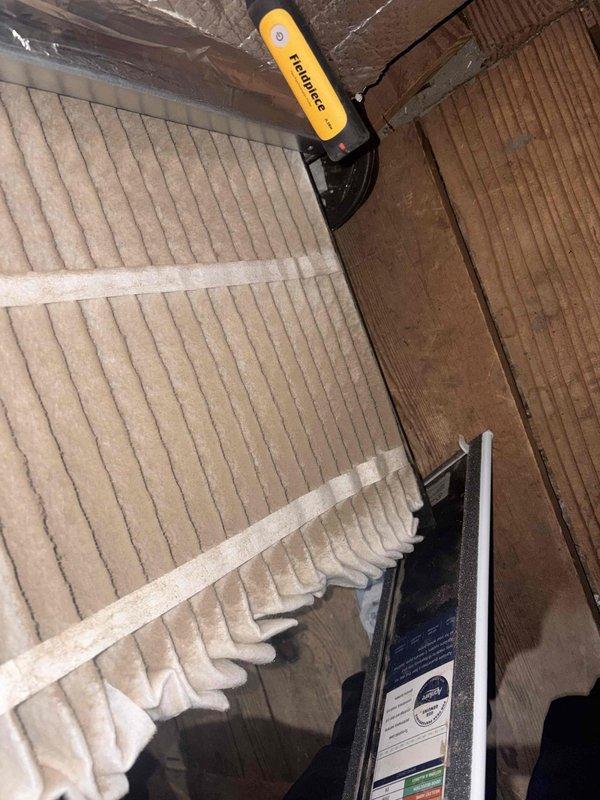 Responded to service call for non-operational air conditioning system. Upon arrival, performed diagnostic inspection of Trane XR model 4TTR3036H1000NA outdoor condensing unit (manufactured 7/2022) and inspected indoor air handler components. Documented equipment specifications and verified proper filter installation in air handling system. Unit has scheduled maintenance appointment on the 30th; customer requested early arrival for upcoming service visit.