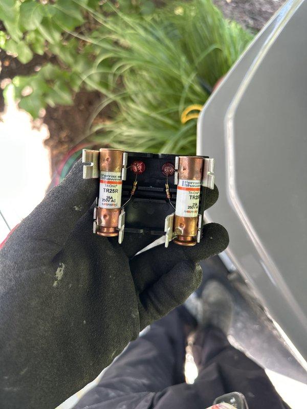 Completed full HVAC system installation including American Standard Silver 13 outdoor condensing unit with proper electrical disconnect and TR25R fuse protection. Installation coordinated with general contractor's schedule, system tested and operational upon completion.