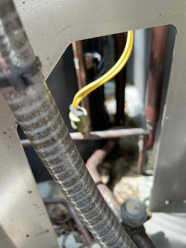 Completed HVAC club membership renewal and performed routine maintenance inspection on residential air handler and outdoor condensing unit. Documented equipment condition through photographic records showing condenser unit positioned on concrete pad with proper clearances, and interior air handler components including refrigerant lines, electrical connections, and ductwork in serviceable condition.